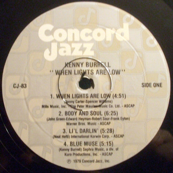 Kenny Burrell : When Lights Are Low (LP, Album)