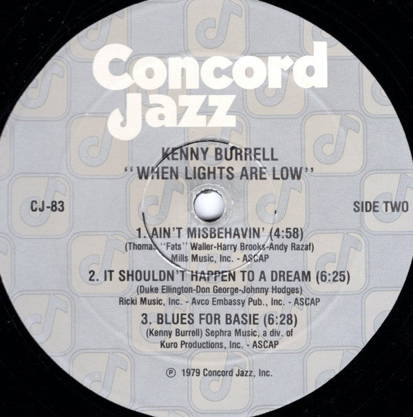 Kenny Burrell : When Lights Are Low (LP, Album)