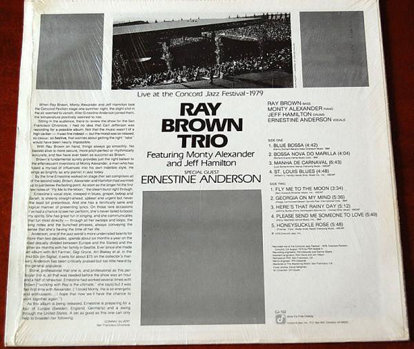 Ray Brown Trio With Special Guest Ernestine Anderson ~ Live At The Concord Jazz Festival 1979 (Vinyl) - Djungel & Jazz