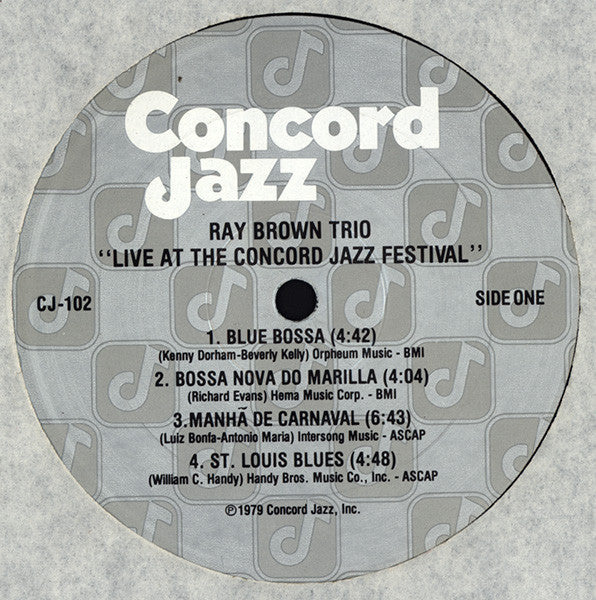 Ray Brown Trio With Special Guest Ernestine Anderson ~ Live At The Concord Jazz Festival 1979 (Vinyl) - Djungel & Jazz