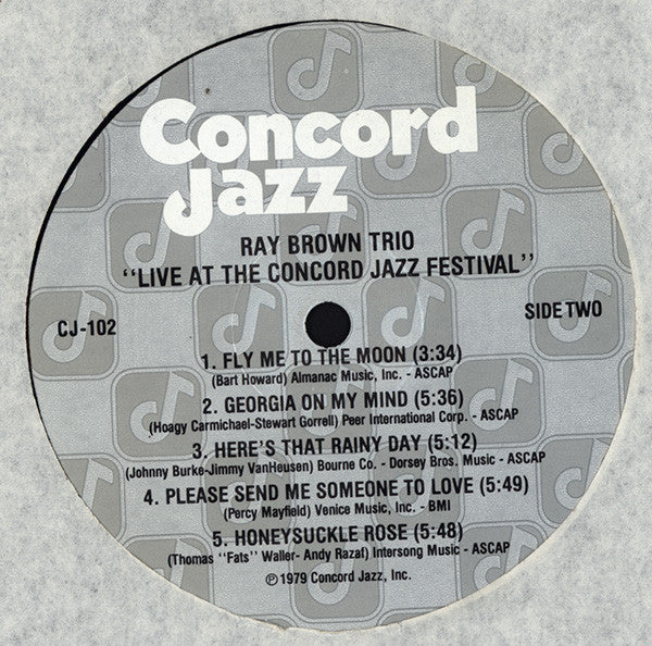 Ray Brown Trio With Special Guest Ernestine Anderson ~ Live At The Concord Jazz Festival 1979 (Vinyl) - Djungel & Jazz