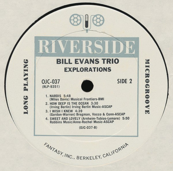 The Bill Evans Trio : Explorations (LP, Album, RE)