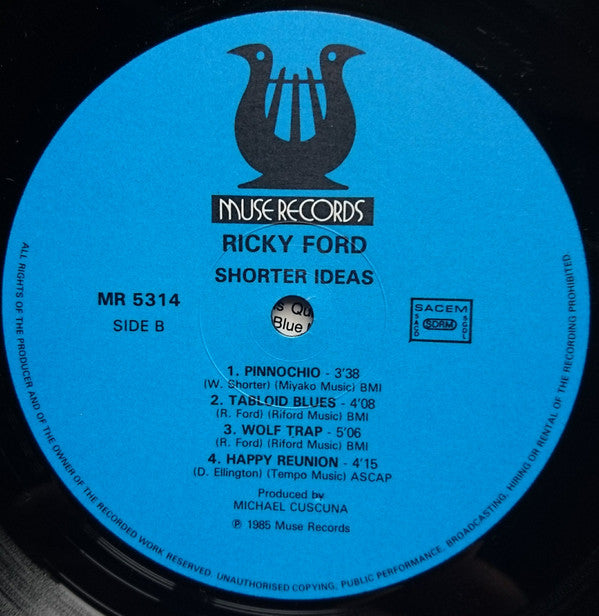 Ricky Ford : Shorter Ideas (LP, Album)