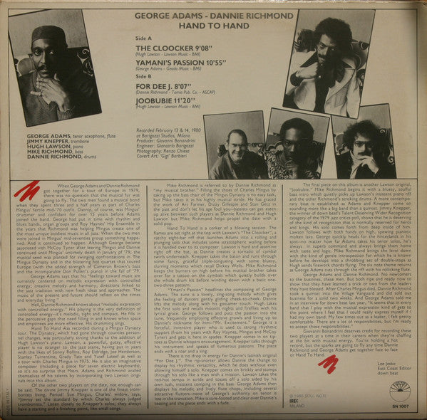 George Adams - Dannie Richmond ~ Hand To Hand (Vinyl) - Djungel & Jazz