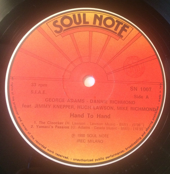 George Adams - Dannie Richmond ~ Hand To Hand (Vinyl) - Djungel & Jazz