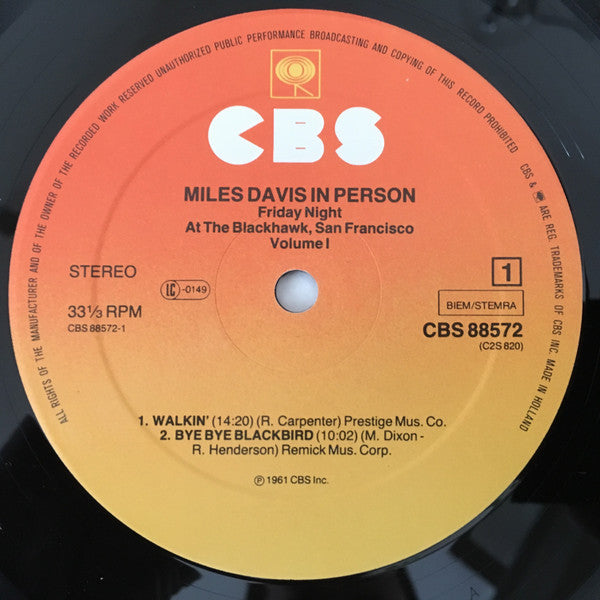 Miles Davis ~ In Person Friday And Saturday Nights At The Blackhawk, San Francisco (Vinyl) - Djungel & Jazz