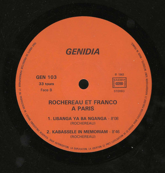 Tabu Ley Rochereau Et Franco ~ L'Evénement! Rochereau Et Franco A Paris (Vinyl) - Djungel & Jazz