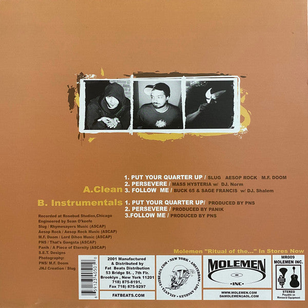 Molemen : Put Your Quarter Up / Persevere / Follow Me (12")