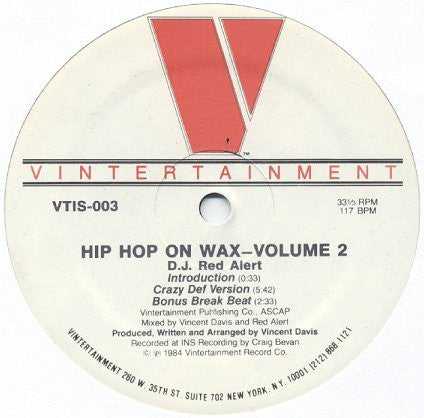 D.J. Red Alert ~ Hip Hop On Wax Volume 2 (Vinyl) - Djungel & Jazz