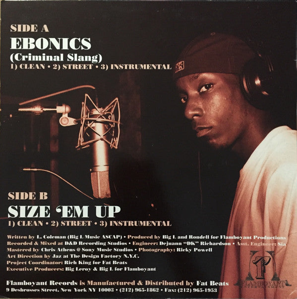 Big L ~ Ebonics / Size 'Em Up (Vinyl) - Djungel & Jazz