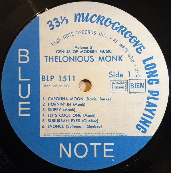 Thelonious Monk : Genius Of Modern Music Volume 2 (LP, Comp, Mono, RE)