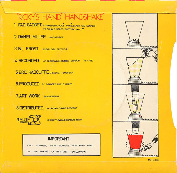 Fad Gadget ~ Ricky's Hand / Handshake (Vinyl) - Djungel & Jazz