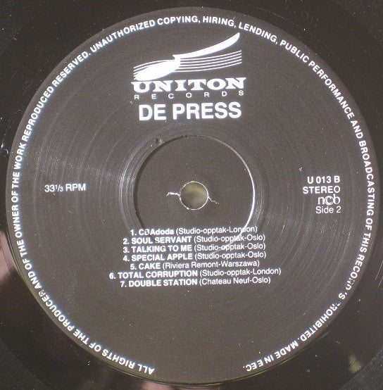 De Press ~ On The Other Side (Vinyl) - Djungel & Jazz