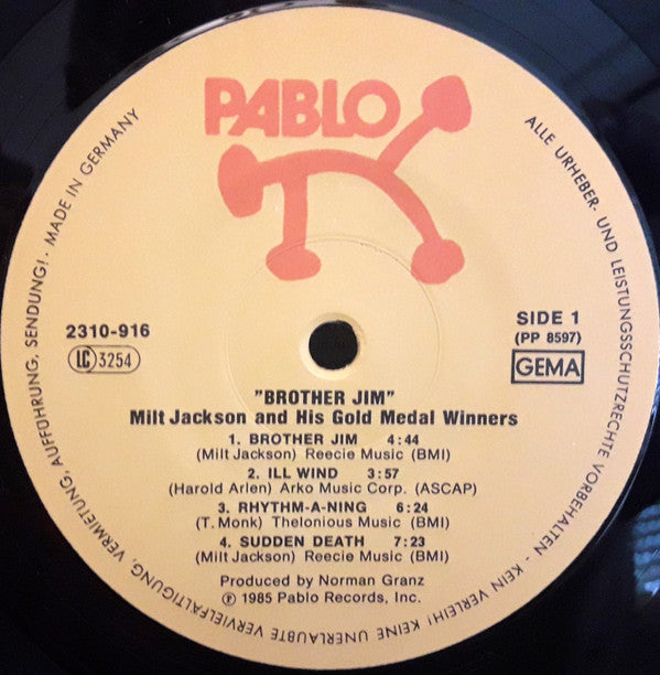 Milt Jackson And His Gold Medal Winners ~ Brother Jim (Vinyl) - Djungel & Jazz