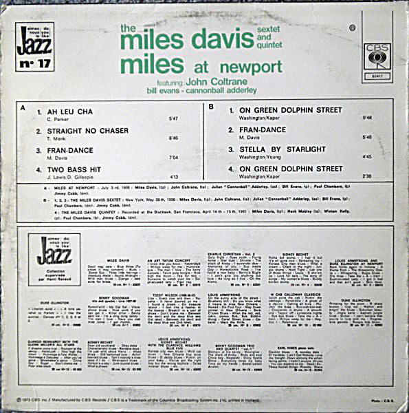 The Miles Davis Sextet / The Miles Davis Quintet ~ Miles At Newport (Vinyl) - Djungel & Jazz