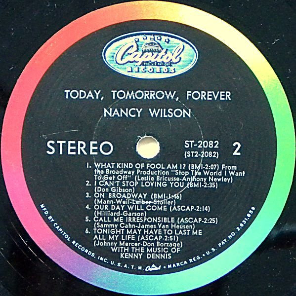 Nancy Wilson ~ Today, Tomorrow, Forever (Vinyl) - Djungel & Jazz