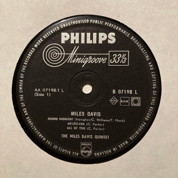Miles Davis : Miles Davis (LP, Album, Mono)