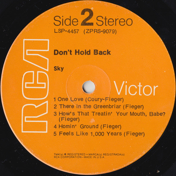Sky ~ Don't Hold Back (Vinyl) - Djungel & Jazz