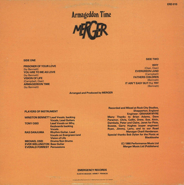 Merger (2) : Armageddon Time (LP, Album)