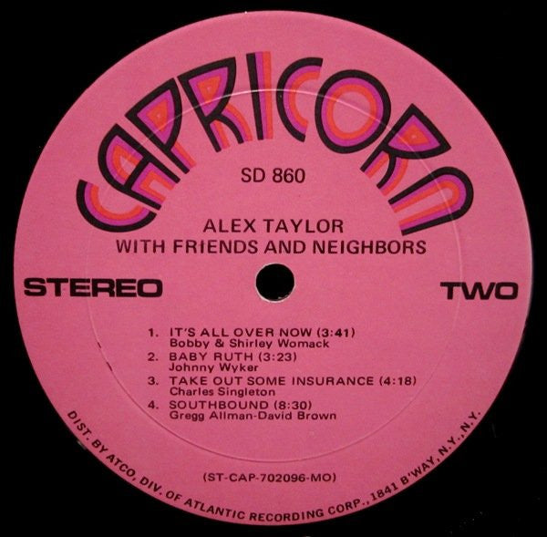 Alex Taylor ~ With Friends And Neighbors (Vinyl) - Djungel & Jazz