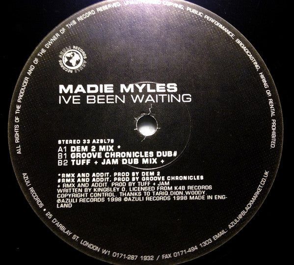 Madie Myles* : Ive Been Waiting (Dem2/Groove Chronicles/Tuff Jam) (12")