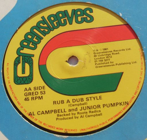 Al Campbell & Junior Pumpkin ~ Natural High / Rub A Dub Style (Vinyl) - Djungel & Jazz