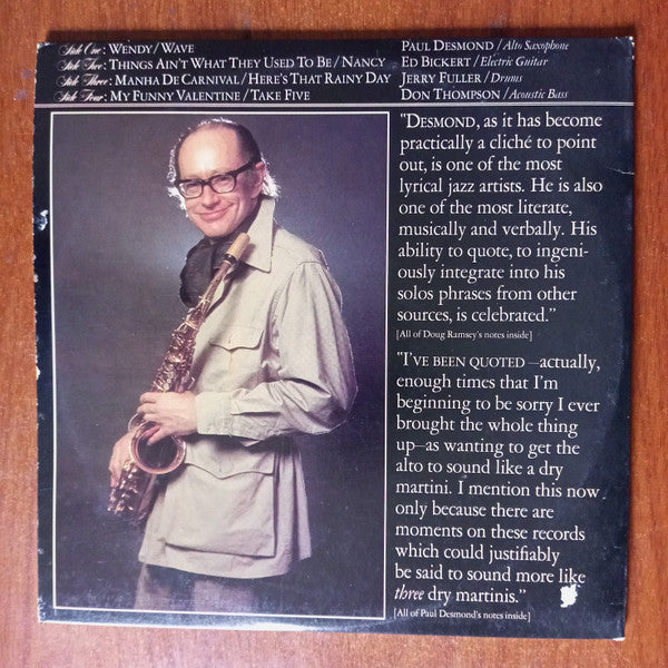 The Paul Desmond Quartet ~ Live (Vinyl) - Djungel & Jazz