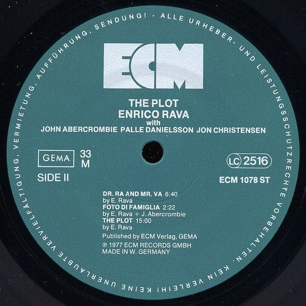 Enrico Rava ~ The Plot (Vinyl) - Djungel & Jazz