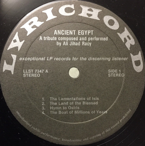 Ali Jihad Racy ~ Ancient Egypt (Vinyl) - Djungel & Jazz