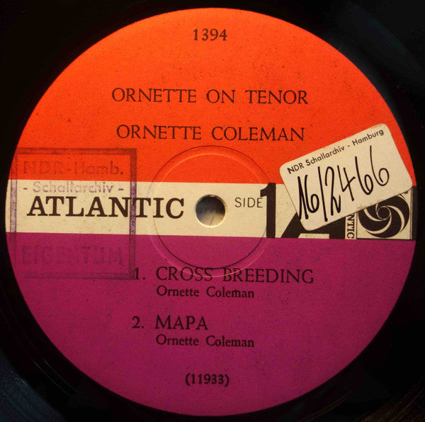 Ornette Coleman : Ornette On Tenor (LP, Album, Mono, DG)
