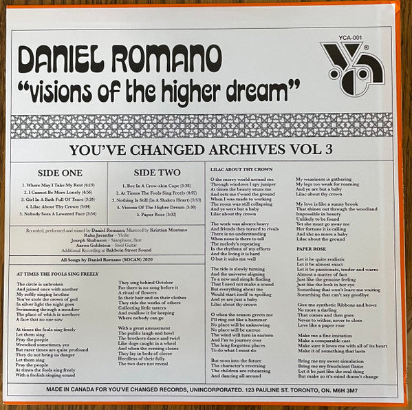 Daniel Romano ~ Visions Of The Higher Dream (Vinyl) - Djungel & Jazz