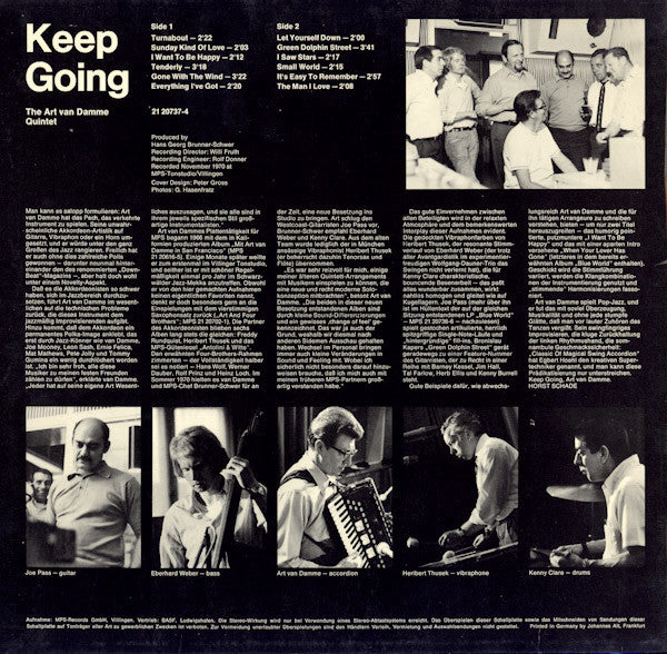 The Art Van Damme Quintet ~ Keep Going (Vinyl) - Djungel & Jazz