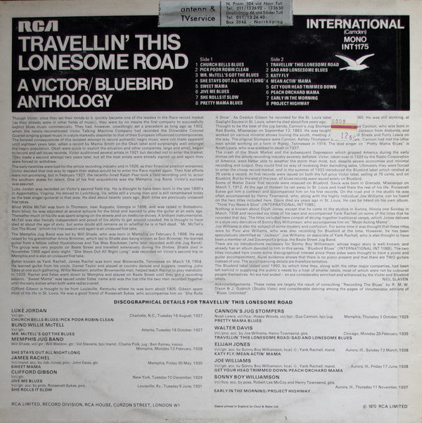 Various ~ Travellin' This Lonesome Road (An Anthology Of The Victor / Bluebird Catalogues) (Vinyl) - Djungel & Jazz