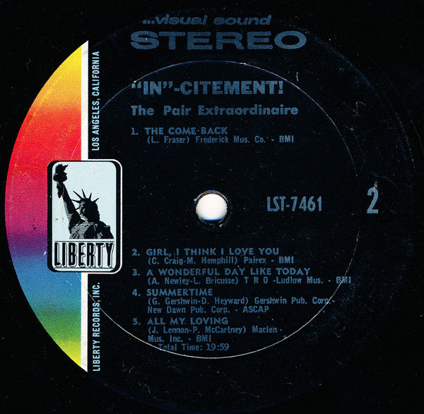 The Pair ~ "In"-Citement: The Pair Recorded Very Live (Vinyl) - Djungel & Jazz