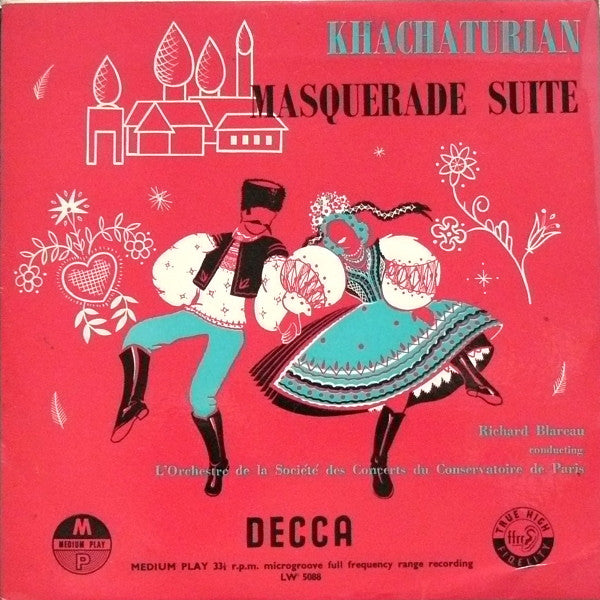 Khachaturian - Richard Blareau Conducting L'Orchestre De La Société Des Concerts Du Conservatoire De Paris ~ Masquerade Suite (Vinyl) - Djungel & Jazz