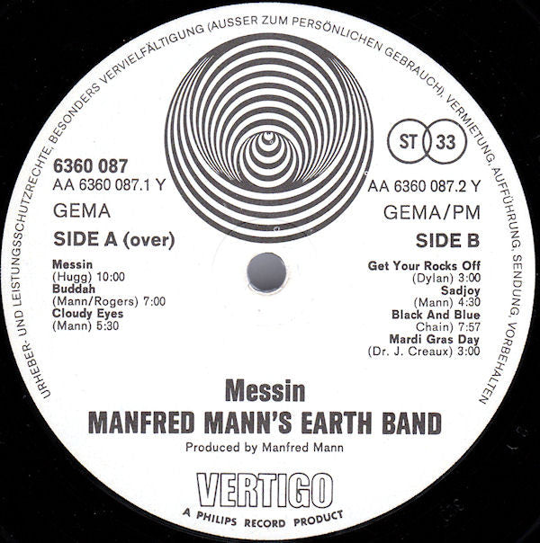 Manfred Mann's Earth Band ~ Messin' (Vinyl) - Djungel & Jazz