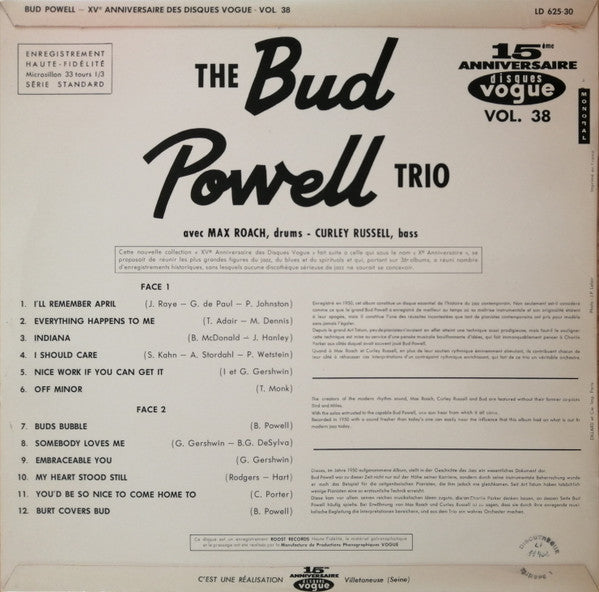 Bud Powell ~ "The" Trio (Vinyl) - Djungel & Jazz