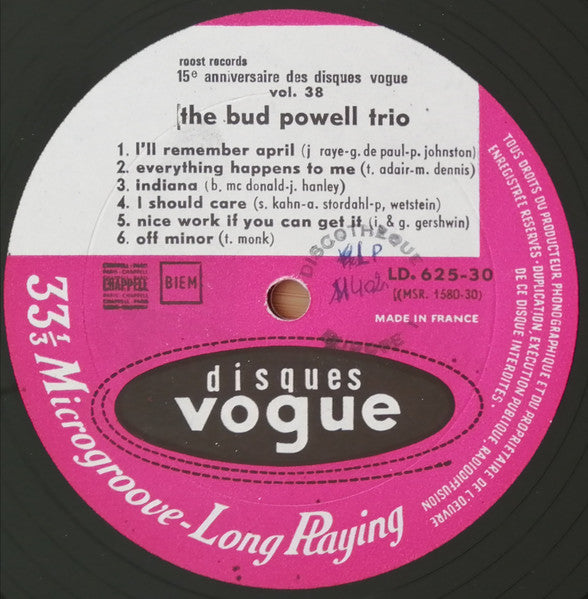 Bud Powell ~ "The" Trio (Vinyl) - Djungel & Jazz