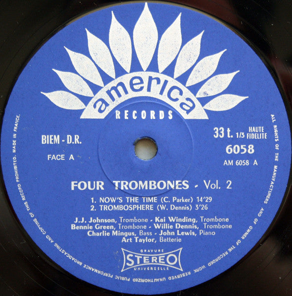 John Lewis - Charlie Mingus - J.J. Johnson - Kai Winding - Benny Green - Willie Dennis ~ Four Trombones Volume 2 (Vinyl) - Djungel & Jazz