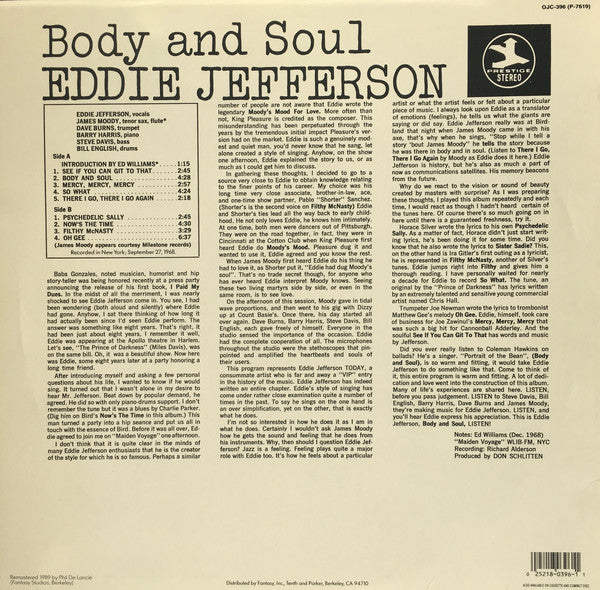 Eddie Jefferson ~ Body And Soul (Vinyl) - Djungel & Jazz