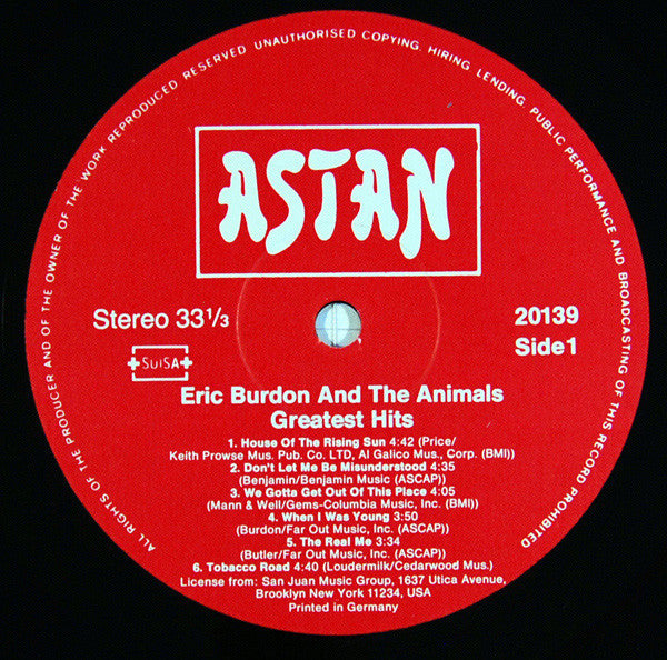 Eric Burdon And The Animals ~ Greatest Hits (Vinyl) - Djungel & Jazz