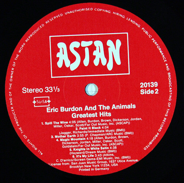 Eric Burdon And The Animals ~ Greatest Hits (Vinyl) - Djungel & Jazz