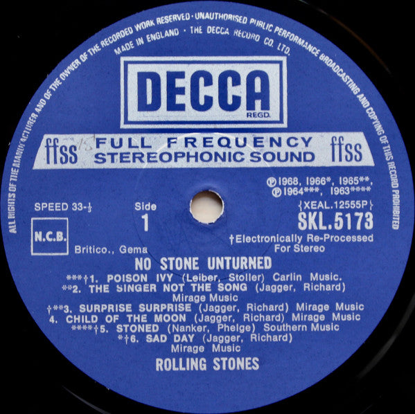 The Rolling Stones ~ No Stone Unturned (Vinyl) - Djungel & Jazz
