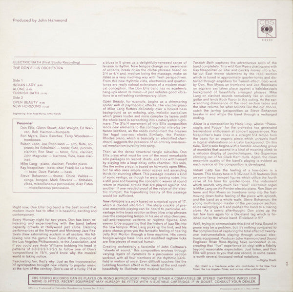 The Don Ellis Orchestra ~ Electric Bath (Vinyl) - Djungel & Jazz