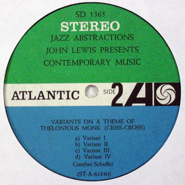 John Lewis Presents Contemporary Music: Gunther Schuller, Jim Hall, Ornette Coleman, Eddie Costa, Eric Dolphy, Bill Evans, Scott LaFaro ~ Jazz Abstractions (Vinyl) - Djungel & Jazz
