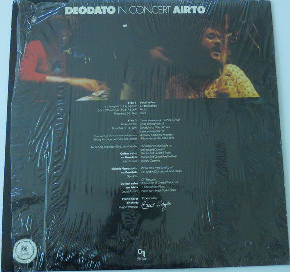 Eumir Deodato / Airto Moreira ~ In Concert (Vinyl) - Djungel & Jazz