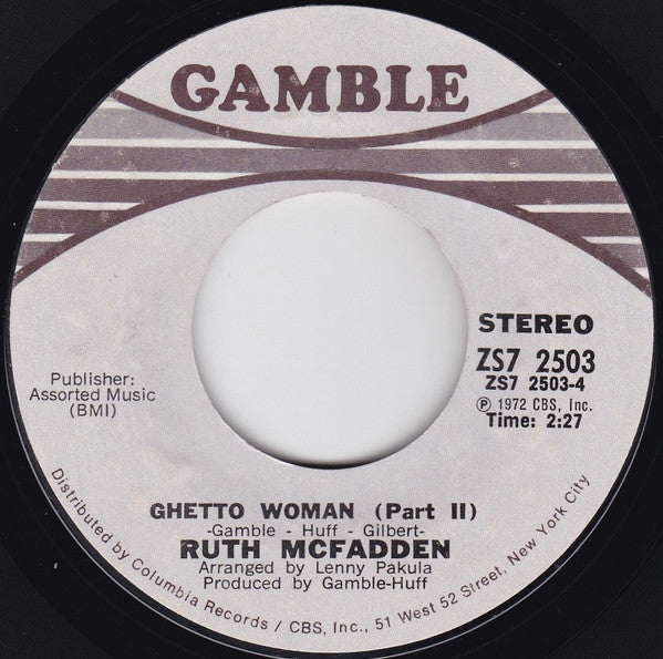 Ruth McFadden ~ Ghetto Woman (Vinyl) - Djungel & Jazz