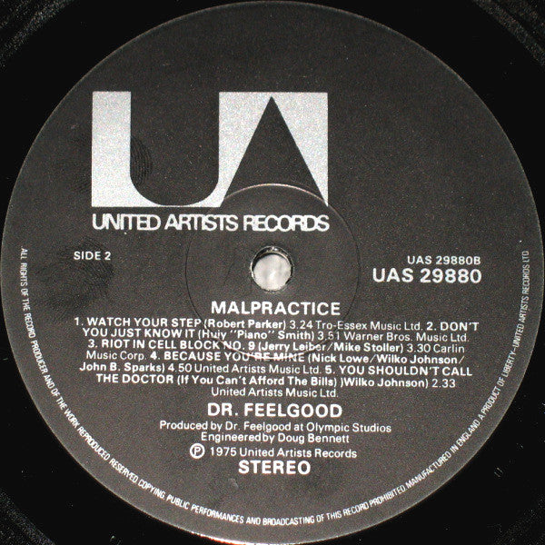 Dr. Feelgood ~ Malpractice (Vinyl) - Djungel & Jazz