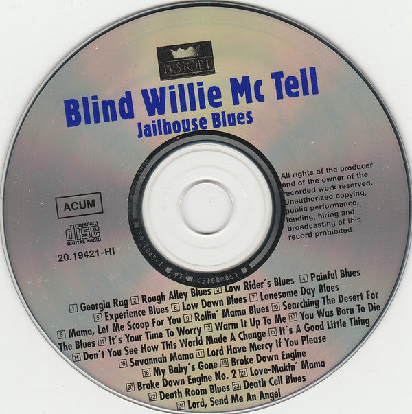 Blind Willie McTell / Sleepy John Estes ~ Jailhouse Blues (Vinyl) - Djungel & Jazz