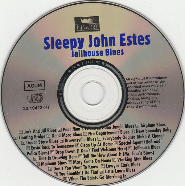Blind Willie McTell / Sleepy John Estes ~ Jailhouse Blues (Vinyl) - Djungel & Jazz